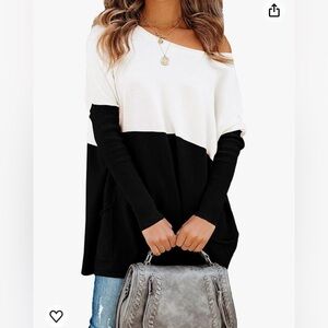 PRETTYGARDEN Loose Sweater Tunic Color Block with pockets XL BN